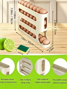 Egg Rolling Machine, Automatic Egg Rolling Storage Rack, Refrigerator Egg Storage Container, Space Saving Egg Container For Refrigerator And Countertop, Practical Egg Rack For Kitchen Pantry, Keeping Eggs Neatly Arranged For Daily Kitchen Use - Multicolor - View 11