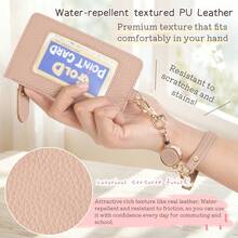 Pass Holder With Retractable Reel, Zipper Coin Purse, Transparent Window, IC Card Holder (, PASMO, Etc.), With Shoulder Strap, Retractable Reel, Coin Purse, Card Holder, Key Holder, Can Be Attached To Bag, Convenient For Quick Passage Through Turnstiles, Commuting, School, Fashion, Unisex - Multicolor - View 2