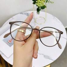 1 Pair Fashion Glasses, Minimalist Style, Suitable For Daily Wear, Transparent Glasses Accessory - Mocha Brown - View 2