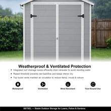 AYAYM All-Weather Resin Outdoor Garden Shed Reinforced Tool Storage Shed - Grey - View 8