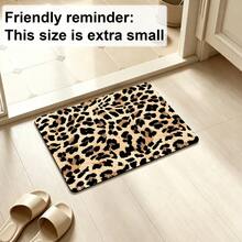 1pc Bathroom Rug, Black Spotted Leopard Print Pattern Mat, Shower Door Decor Carpet, Animal Pattern Rug, Easy-To-Care Home Decor Carpet, Enhances Home Experience. Soft Texture, Comfortable Foot Feel, Can Be Placed In Bathroom, Next To Sink, Entryway And Other Areas - Multicolor - View 10