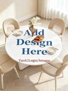 Anpassad rund duk med elastisk kant, flera storlekar, DIY-design, personlig bordsduk, lämplig för caféer, brunch och hemmatillställningar, utomhuspicknick, passar alla runda bord, idealisk present eller högtidsdekoration, elegant tryckt mönster - färgrik - Visa 3
