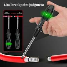 [Probador de Voltaje]Probador de Voltaje LED Multifuncional| Detección de Puntos de Ruptura| Distingue Corriente y Neutro| Sondas Intercambiables| Antideslizante Alto Torque - 1 Unidad - Ver 5