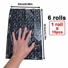 6 Rolls Pet Dog Waste Bags, Leak-Proof Convenient Outdoor Poop Bags, Easy Clean Pet Trash Bags, Printed Garbage Bags, 15 Bags/Roll - Multicolor - View 2