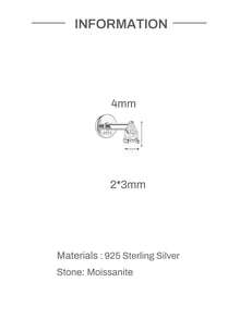 AnlaScheer 1pc S925 Sterling Silver Pear-Shaped Moissanite Flat Back Piercing Stud Earrings, Multiple Sizes, Silver Color Exquisite Jewelry For Women - Silver - View 12