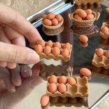 Miniature Egg Tray Set 8/24 - Realistic Kitchen Scene, Includes 8 Eggs And 1 Egg Tray, Miniature Model Enthusiast, Model Accessories | Realistic Miniature Model | Exquisite Miniature Model (Slight Color Difference Depending On The Batch) - A - View 5