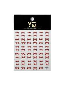 1 Sheet 5D Embossed Bow Nail Stickers, Valentine's Day Multicolor Ribbon Bow Self‑Adhesive Nail Decals, Cute Sweet Bowknot Nail Art Decorations For Manicure - Multicolor - View 5