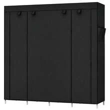 Portable Wardrobe Closet With Dust Cover, Expandable Clothes Storage Rack With Shelves And Shoe Organizer, Space Saving Bedroom Closet For Apartment, Dorm, Home Organization - View 9