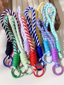 10/20Pcs Random-Colorful Nylon Rope DIY Handmade Weaving Set,Material For Woven Keychains And Backpack Ornaments,Great Choice For Valentine's Day Gift - Striped Nylon Rope With Buckle - View 6