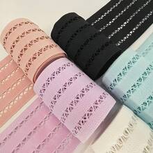 4 Yards/157 Inches High Quality Durable Elastic Band, 6cm/2.36 Inches Sewing Line, Suitable For Clothing And Handicrafts, Ideal Choice For Clothing Waistbands And Shoe/Hat Decorations - Multicolor - View 9
