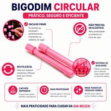 Kit 12 Bigodim Bigudinho Circular Santa Clara Nº1  – Cachos Definidos e Naturais - Multicolorido - Visão 3