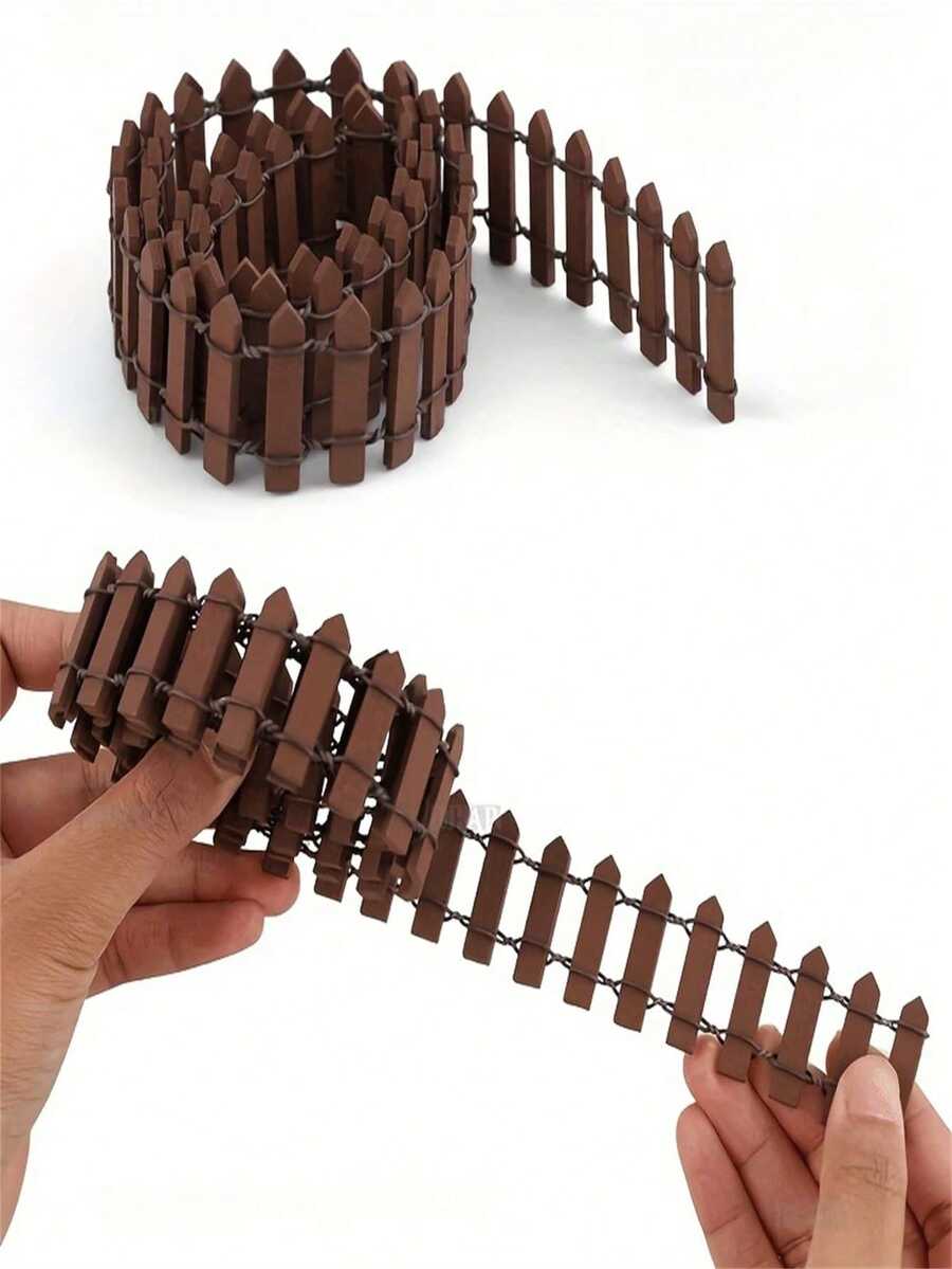 Miniature Wooden Outdoor Decorative Fence-Smooth Edges; Suitable For Gardens And Miniature Landscapes; Easy To Assemble (No Tools Required); Ideal For Autumn, Halloween, And Christmas Decor; Realistic Miniature Model. - Multicolor - View 1