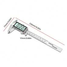 6 Inch 150mm Digital Caliper, Stainless Steel Electronic Vernier Caliper, LCD Display, Mm/Inch Dual Unit Switch, Dust‑Proof & Splash‑Proof, For DIY Craft Mechanical Repair Measurement - Silver - View 6