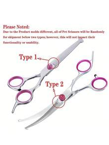 Professional Pet Grooming Scissors Set, Pet Hair Trimming Curved Scissors, Straight Scissors, Bangs Scissors, Nail Clippers, Thinning Scissors, Suitable For Cats, Dogs, Rabbits And Other Pets - Multicolor - View 7
