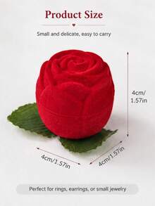1pc Fashion Romantic 3D Rose Flower Ring Box, Exquisite Gift - Multicolor - View 4