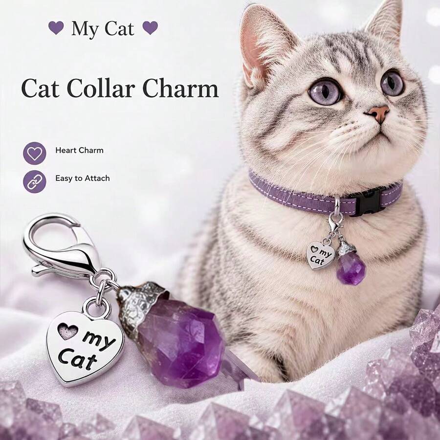 Liontin Dekoratif Kalung Hewan Peliharaan yang Indah - Liontin Hati Berukir "Kucing dan Anjingku", Desain Praktis untuk Pemasangan Mudah, Aksesori Leher Hewan Peliharaan, Liontin Dekoratif Anak Kucing dan Anak Anjing yang Menawan - MultiWarna - View 1