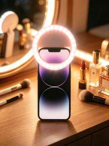 LED補光自拍燈 便攜式環形補光燈夾燈 手機補光燈 3種照明模式 適用手機與電腦 化妝、Zoom會議、直播、Vlog，150mAH - RK12 - 查看 5