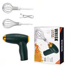 Rechargeable Wireless Handheld Mixer, 3-Speed Electric Egg Beater With Dual Interchangeable Mixing Heads, Portable Low Noise Kitchen Dessert Baking Mixer - Multicolor - View 14
