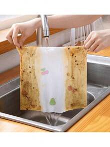 100 Sheets/Roll Washable Kitchen Paper Towels, Reusable Absorbent Paper, Strong Water Absorption, Thickened Design, Super Oil Removal, Alternative To Traditional Rags | Dry And Wet Use, Non-Greasy, No Lint, No Residue - A - View 6