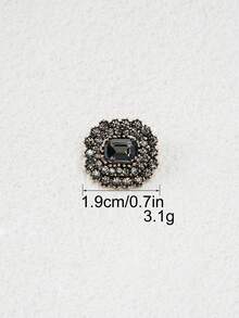 5pcs Classic Square Rhinestone Decorated Metal Buttons, Suitable For Coats, Sweaters, Jackets, Cashmere, Fur Coats, Gold With Dark Green Gemstone, Multi-Functional DIY Sewing Accessories - Multicolor - View 15