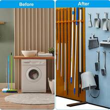 6/12pcs Wall-Mounted Broom & Mop Holder, Heavy Duty Garden Tool Organizer, Suitable For Rake And Shovel Handles, Stainless Steel Mop Hooks, Screw-Fixed, Brush Organizer Clip, Suitable For Garden And Garage - View 9