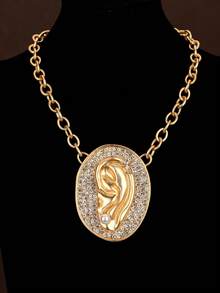 1pc Women's Fashion Vintage Jewelry Necklace, High-End Luxury Metal Design, Suitable For Vacation And Party Wear - Multicolor - View 4