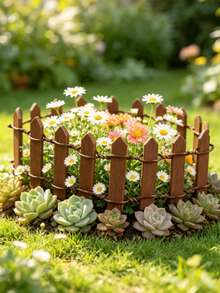 Miniature Wooden Outdoor Decorative Fence-Smooth Edges; Suitable For Gardens And Miniature Landscapes; Easy To Assemble (No Tools Required); Ideal For Autumn, Halloween, And Christmas Decor; Realistic Miniature Model. - Multicolor - View 7