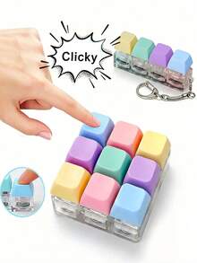 Clickable Keyboard Pendant, Crisp Key Feedback, Creative Keyboard Pendant Bag Decoration, Bag Charm, Keychain Accessory, Adult Keychain, Car Keychain, Improve Focus, Relieve Anxiety During Work And Travel, Focus And Relax Zipper Keychain, Birthday Gift, Party Gift, Holiday Gift, Gothic Y2K Style Lanyard With ID Card Holder, Car Accessory, Bag Decoration, Back To School (No Electricity) - Multiple Styles - View 1