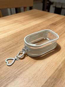2pcs Transparent Zipper Dust-Proof Storage Bags With Hooks, Suitable For Displaying Mini Models, Heart-Shaped Keychains And Bag Charms, Easy To Carry And Collect - Multicolor - View 12