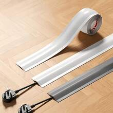 Self-Adhesive Flexible Cable Management Tube - No Drilling Required, Bendable Cable Organizer, Suitable For Room Corners, Anti-Trip Cable Protection, Widely Used For Wall, Floor And Baseboard Cable Management (Matte White) - Multiple Styles - View 2