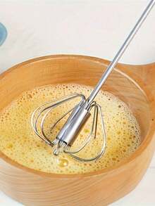 1pc Stainless Steel Multi-Function Mixer And Milk Frother - Handheld Manual Whisk, Suitable For Eggs And Cream - Kitchen Essential Tool, Christmas Gift, All Season Use - Multicolor - View 4