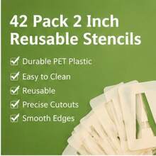 42 Pcs 2 Inch Alphabet Number Symbol Painting Stencils Reusable PET Plastic Templates For Wood Signs Wall Fabric Canvas DIY Crafts - Sets - View 3