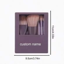 1 Set Personalized Travel Makeup Brush Set With Hard Shell Storage Box And Built-In Mirror, 5 Makeup Brushes, Suitable For On-The-Go Touch-Ups, Customizable Name, Great Gift - Multicolor - View 10