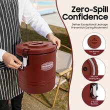 15.9QT 4 Gallon Insulated Soup Container, 6H Insulation Commercial Food Warmer Hot Box For Catering Restaurant Canteen, Brown - Burnt Orange - View 5
