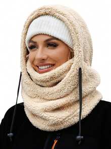 1pc Winter Warm Ear Protection Neck Warmer Hat Scarf All-In-One Thickened Ski Cycling Face Mask Windproof Balaclava - Multicolor - View 3