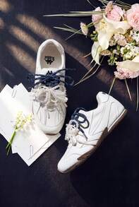 Kappa Women's Pearl Decor Training Shoes, Suede Patchwork Rubber Sole Retro Flat Casual Shoes - White - View 1