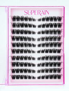 120PCS Adhesive Free Transparent Stem Eyelash Cluster, Pointed Tail False Eyelashes, Segmented Eyelashes, No Need For Glue, Suitable For Beginners To Wear - D - View 8