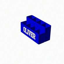 Personalized Pen Holder STL File | Customized Name Pen Holder | 3D Printed Desktop Organizer | Digital Download - Multicolor - View 6
