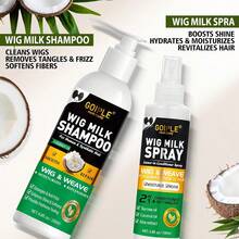 Goiple 3.4 Fl Oz/100 Ml 假髮護理液、6.8 Fl Oz/200 Ml 假髮洗髮精、假髮護理產品、隔熱噴霧、順滑免沖洗護髮素，易梳理，亮澤並延長合成假髮、Cosplay 假髮及所有類型假髮的使用壽命，萬聖節 - 假髮洗護產品 - 查看 4