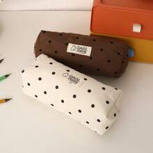 Cute Large Polka Dot Pencil Case, Ins Style Large Capacity Minimalist Student Stationery Bag Storage Pouch Pencil Box - Multicolor - View 3