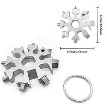 Alat Multifungsi Snowflake 18-in-1, Eksklusif untuk Pria, Gadget Kemah Keren, Hadiah Liburan - kepingan salju - View 9