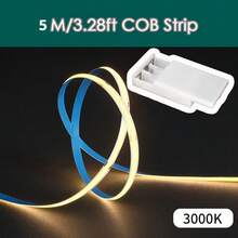 5V Battery Box Connected COB LED Strip, 1USB COB High Density LED Strip - 3 Colors Optional, Dimmable Flexible, Suitable For Under Cabinet, Bedroom, Mirror, Kitchen And Backlight Lighting (Battery Not Included) - Multicolor - View 8