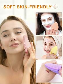 Glove-Style Face Cleansing Sponge, Honeycomb Holes Expand When Wet, Deep Cleansing, Mud Mask, Makeup Removal, Facial Cleansing Sponge - Multicolor - View 3