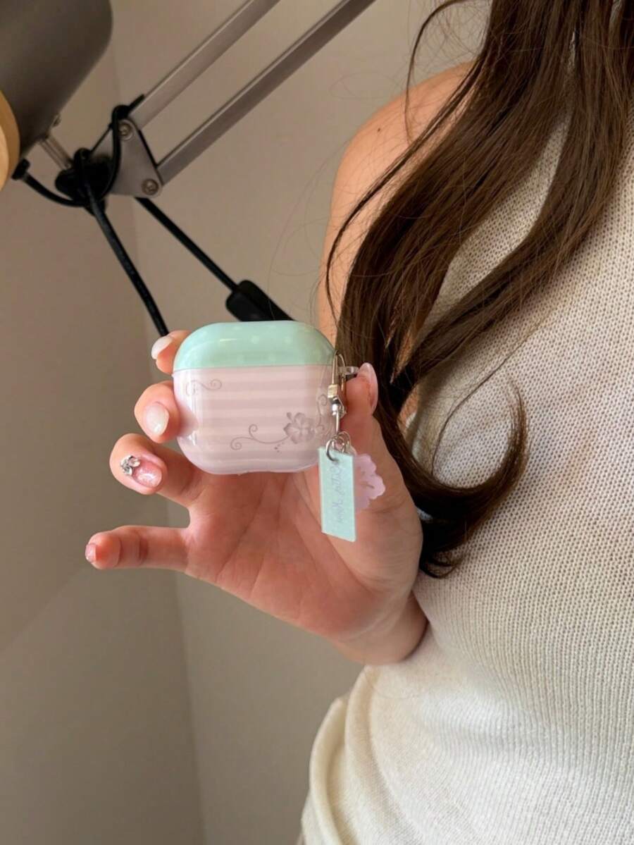 Niche 條紋波點花卉圖案保護殼，適用於 Pods Pro 第 1 代、第 2 代、第 3 代、第 4 代藍牙耳機