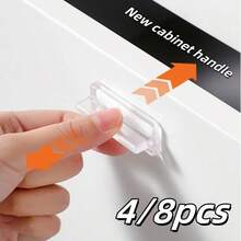 4/8pcs Silicone Door Handles - Soft Touch Pulls, Suitable For Cabinets, Drawers And Furniture - Clear - View 11
