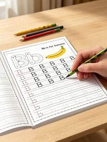 1pc A-Z Uppercase And Lowercase English Letter Tracing Book, 26 Letters Writing Notebook, Pen Control Training Workbook, Ideal Learning Supplies For Home And School, Also As Christmas/Thanksgiving/New Year Gift, Handwriting Practice Book, Back To School Essential - Multicolor - View 4