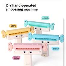 3D Pattern Embossing Machine, Handmade DIY Pattern Embossing Machine, Detachable And Replaceable Embossing Head, No Electricity Required, ABS Material. Features Four Patterns: Heart & Star, Circular Hole And Straight Line. - One Size Fits All - View 7