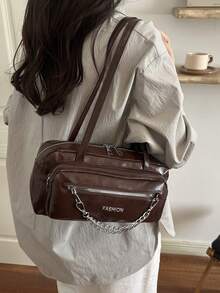 2026 Autumn Fashion New Niche Design Large Capacity Shoulder Bag Multi-Pocket Minimalist Personalized Exquisite Stylish Shoulder Bag - Coffee - View 5
