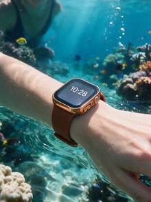 2件裝防水手錶保護殼，適用於 40mm、41mm、42mm、44mm、45mm、46mm 與 49mm 尺寸，硬 PC 材質搭配強化玻璃螢幕保護膜，3合1防水圈，相容 Ultra/12/11/10/9/8/7/6/5/4/SE 系列，易於佩戴，觸控靈敏，適合男女運動與休閒手錶殼 - 玫瑰金*2 - 查看 7