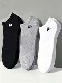 30 Pairs Unisex Sports Socks, White/Black/Grey Short Socks, Invisible Socks, Minimalist Fashion, Suitable For Daily Casual Wear (Random Style And Color) Available In 30/20/125/10/5/1 Pairs - Multicolor - View 4